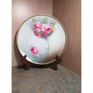 Antique Royal Munich Plate floral gold  rim